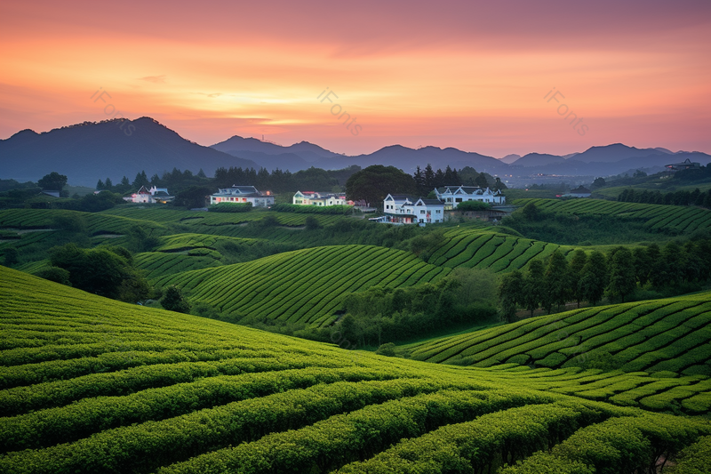 农场日落田园夕阳自然风景摄影图,高清,摄影图,摄影图片,图片大全,摄影图免费下载